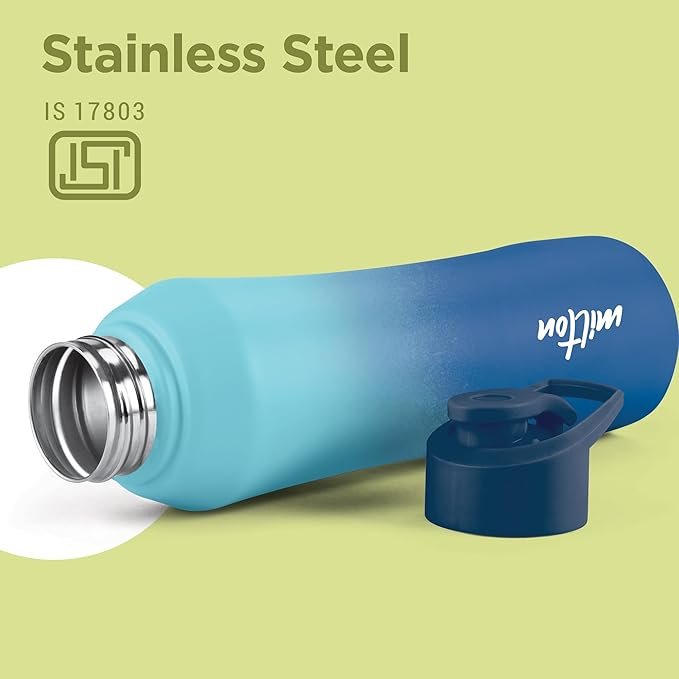 MILTON Comet 1000 ISI Certified Stainless Steel Water Bottle I Leak Proof I Rust proof I Single Walled I Ideal for Office, School, Home, Gym, 1000 ml