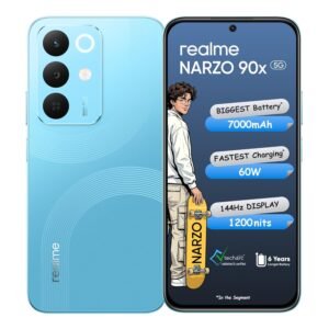 realme NARZO 90x 5G (Aqua Blue 2026, 6GB+128GB) | 7000mAh + 60W Biggest Battery & Fastest Charging in the Segment* | 144Hz Bright Display | Sony 50MP AI Rear Camera | 400% Ultra Boom Speaker6.99" 120Hz TrueColour AMOLED