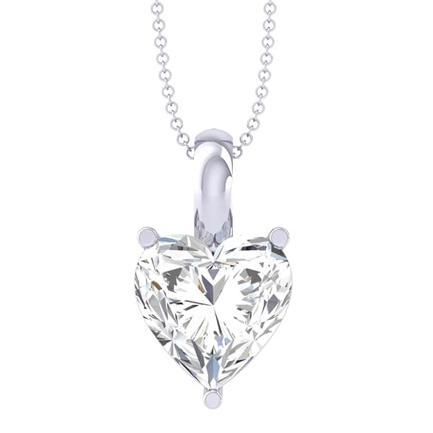Clara 925 Silver Heart Pendant Earrings Chain
