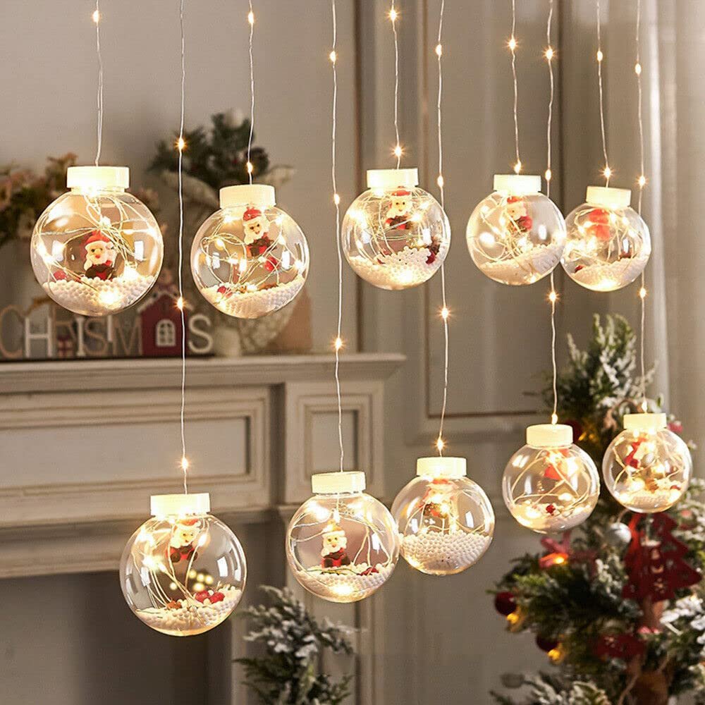 The Purple Tree Christmas Wish Ball Santa Curtain Led Lights