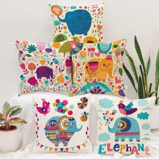STITCHNEST Set of 5 Polycotton Cushion Covers
